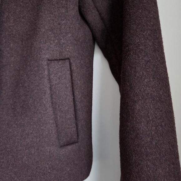 Abercrombie & Fitch EUC Dark Coffee Cropped Wool-Blend Coat XXS - Picture 12 of 16